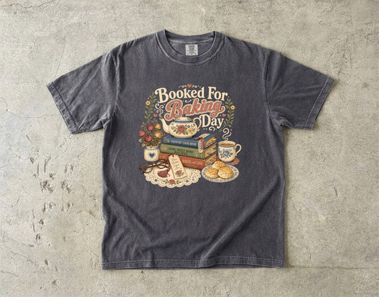 Booked For Baking Day Vintage Tee | Grandmacore Cookbook Shirt | Gift for Home Bakers