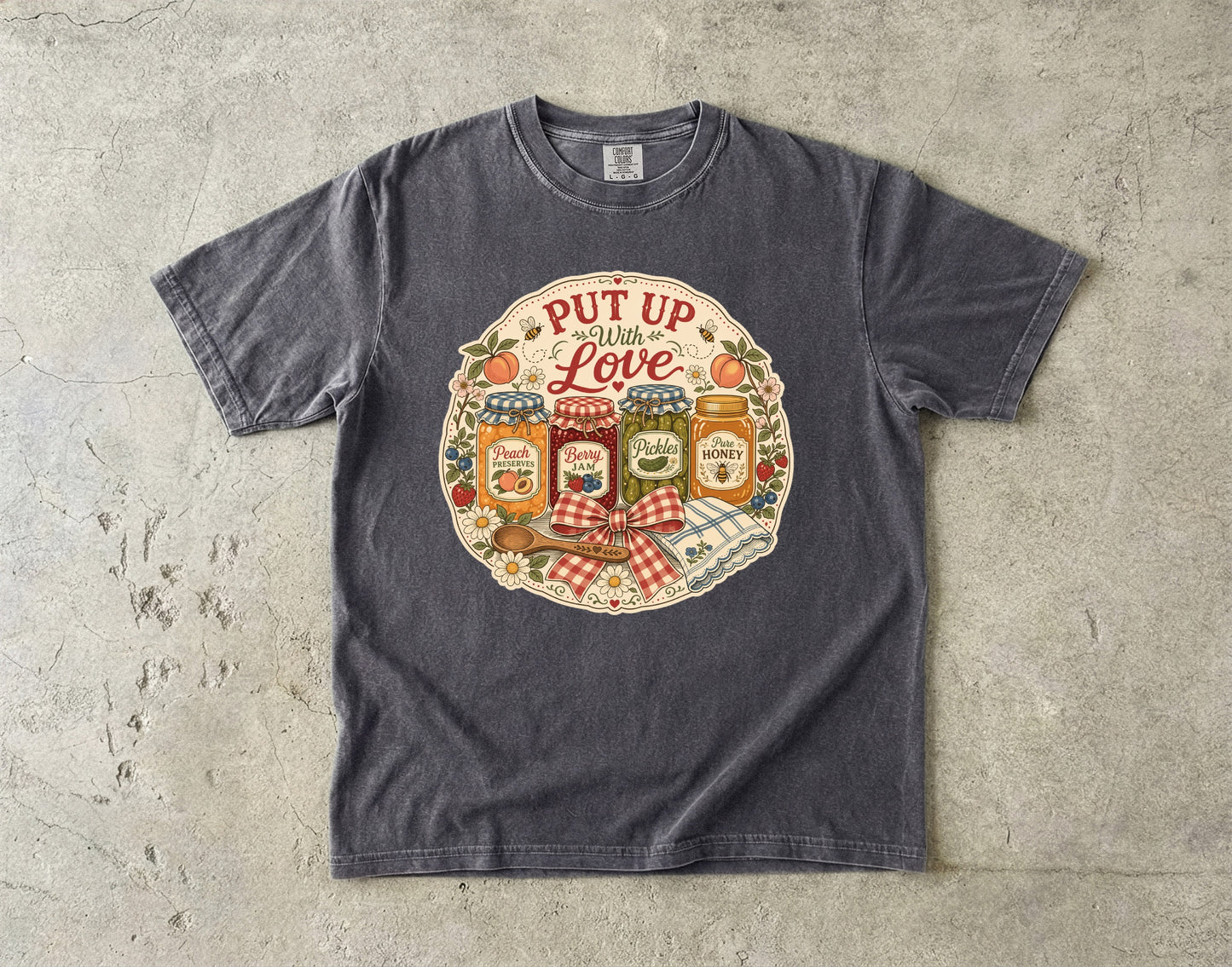 Put Up With Love Vintage Tee | Grandmacore Canning Day Shirt | Gift for Home Canners