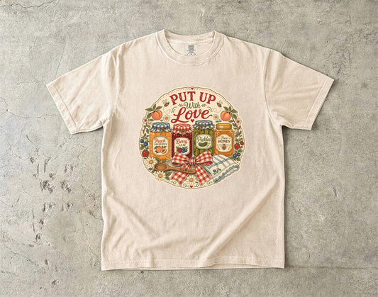 Put Up With Love Vintage Tee | Grandmacore Canning Day Shirt | Gift for Home Canners