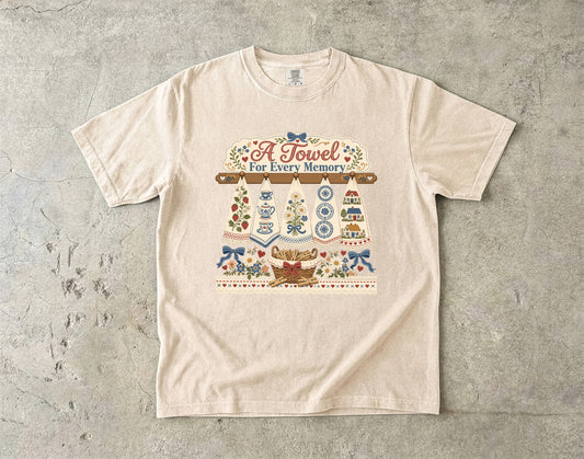 A Towel For Every Memory Vintage Tee | Grandmacore Tea Towel Shirt | Gift for Vintage Kitchen Lovers