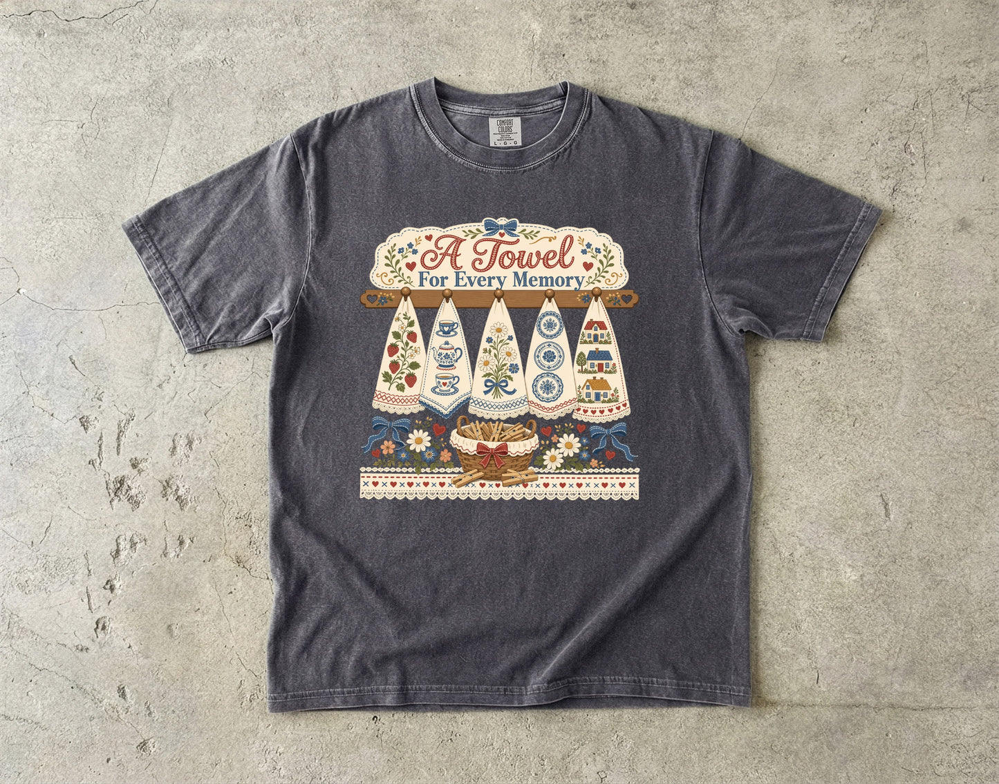 A Towel For Every Memory Vintage Tee | Grandmacore Tea Towel Shirt | Gift for Vintage Kitchen Lovers