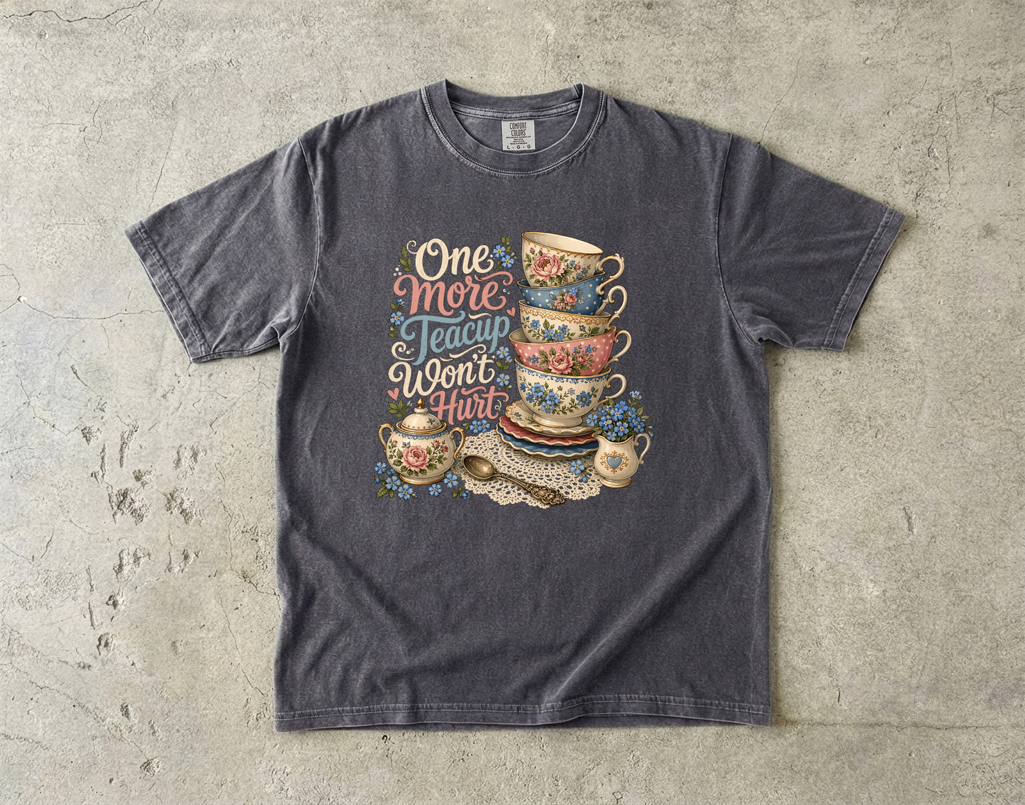 One More Teacup Won't Hurt Vintage Tee | Grandmacore Tea Lover Shirt | Gift for Tea Lovers