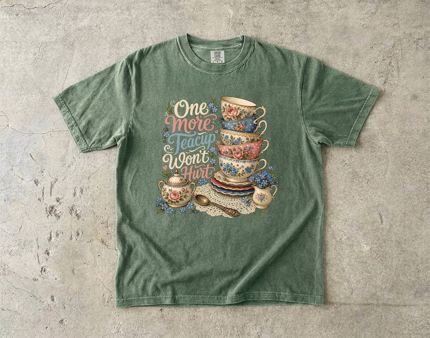 One More Teacup Won't Hurt Vintage Tee | Grandmacore Tea Lover Shirt | Gift for Tea Lovers