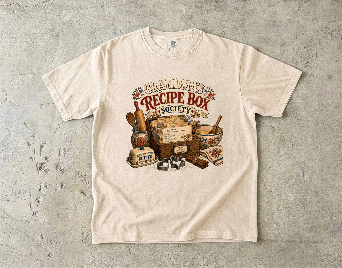 Grandma's Recipe Box Society Vintage Tee | Grandmacore Baking Shirt | Gift for Home Bakers