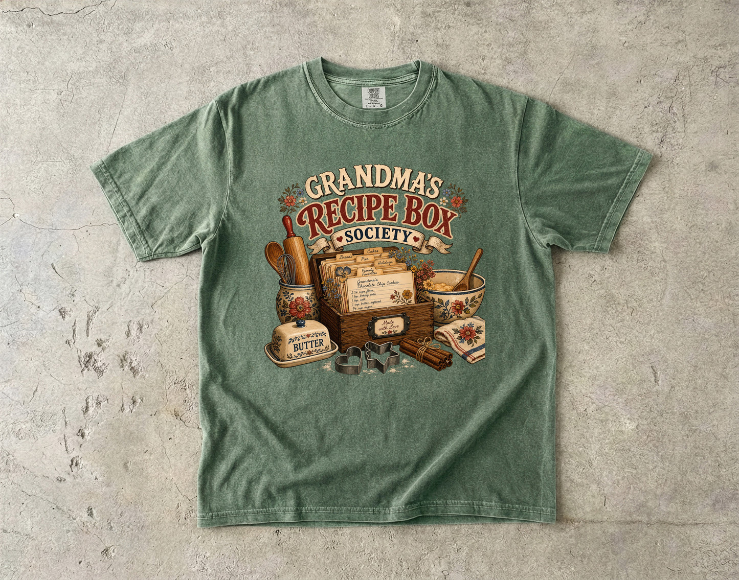 Grandma's Recipe Box Society Vintage Tee | Grandmacore Baking Shirt | Gift for Home Bakers