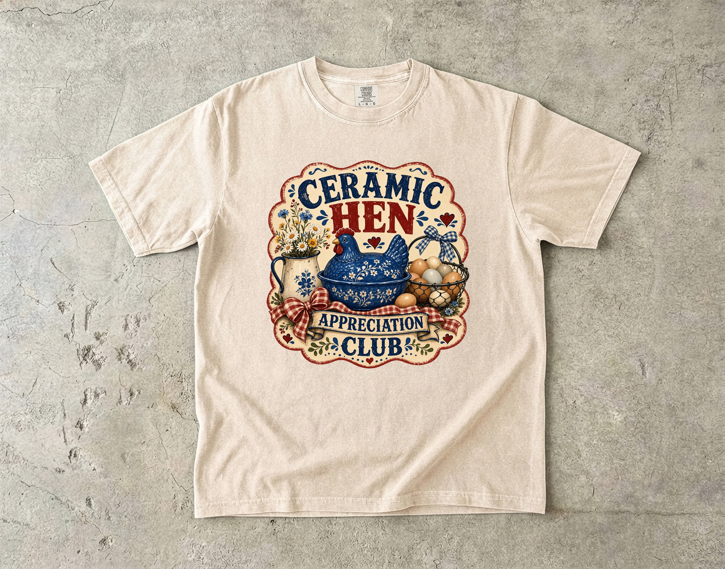 Ceramic Hen Appreciation Club Vintage Tee | Grandmacore Farmhouse Shirt | Gift for Vintage Collectors