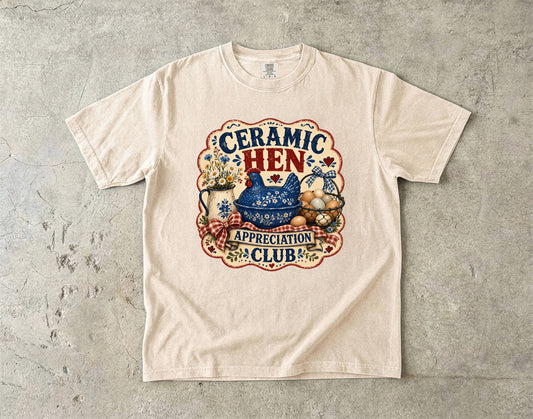 Ceramic Hen Appreciation Club Vintage Tee | Grandmacore Farmhouse Shirt | Gift for Vintage Collectors