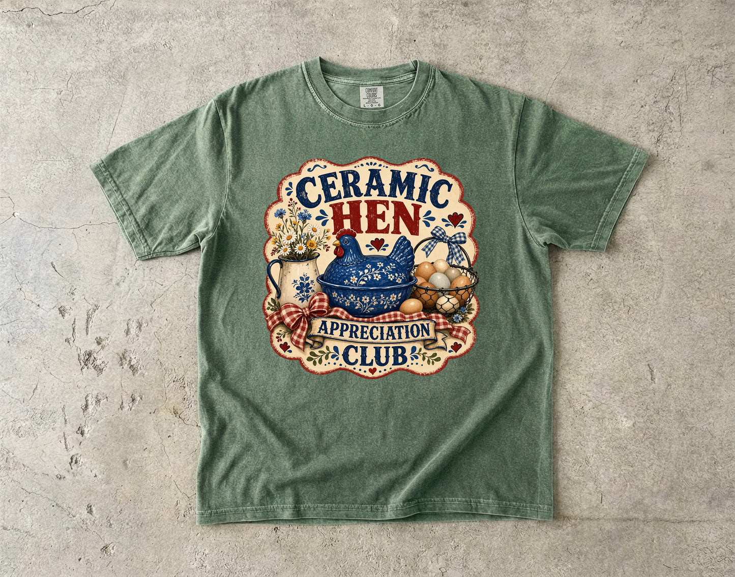 Ceramic Hen Appreciation Club Vintage Tee | Grandmacore Farmhouse Shirt | Gift for Vintage Collectors