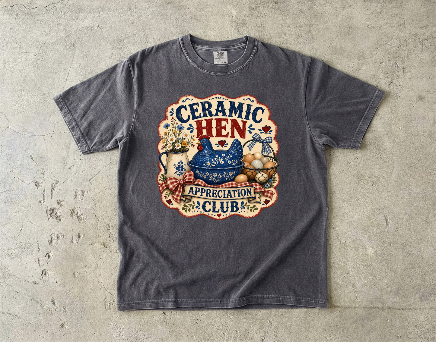 Ceramic Hen Appreciation Club Vintage Tee | Grandmacore Farmhouse Shirt | Gift for Vintage Collectors