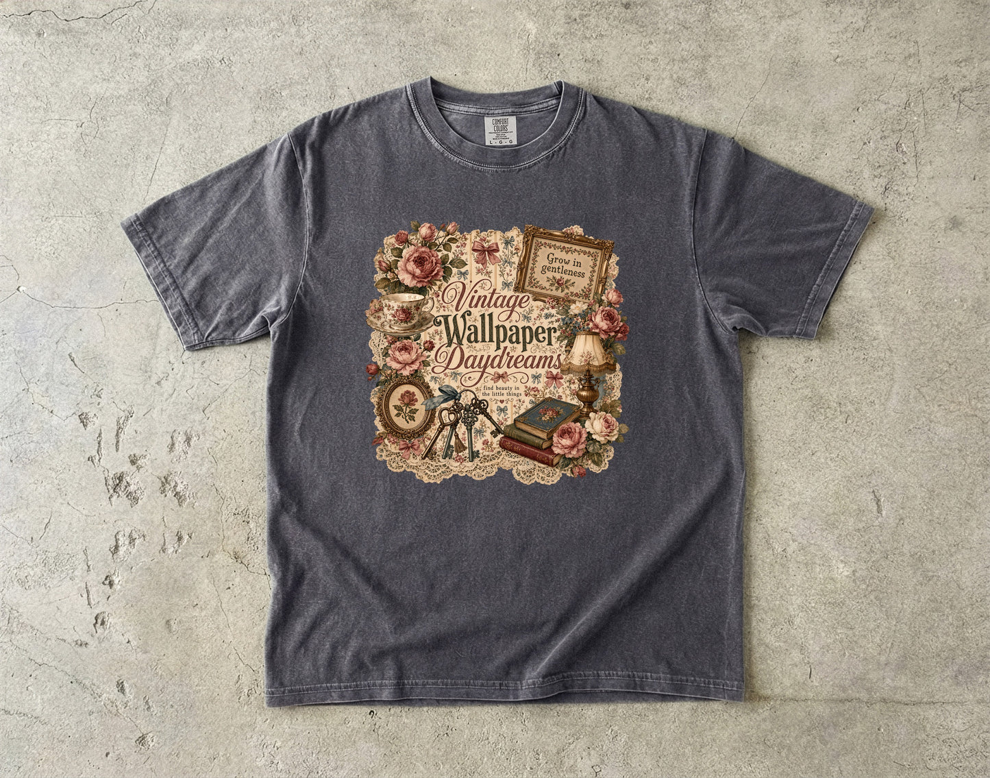 Vintage Wallpaper Daydreams Vintage Tee | Romantic Grandmacore Shirt | Gift for Vintage Lovers