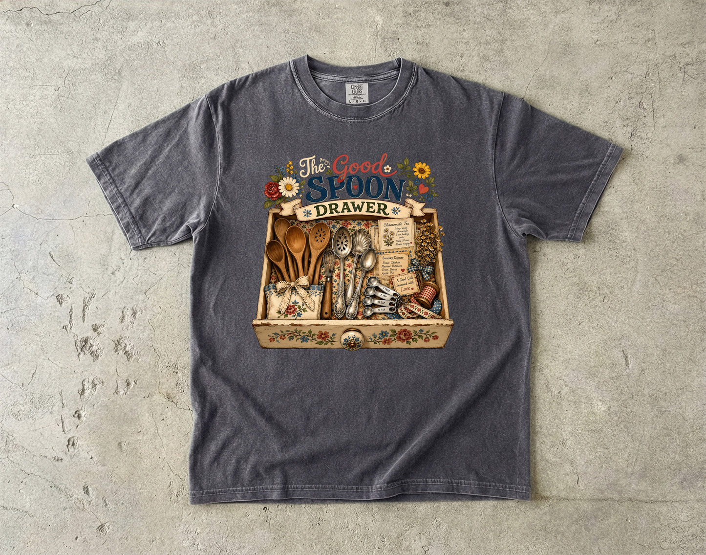 The Good Spoon Drawer Vintage Tee | Grandmacore Kitchen Drawer Shirt | Gift for Home Cooks
