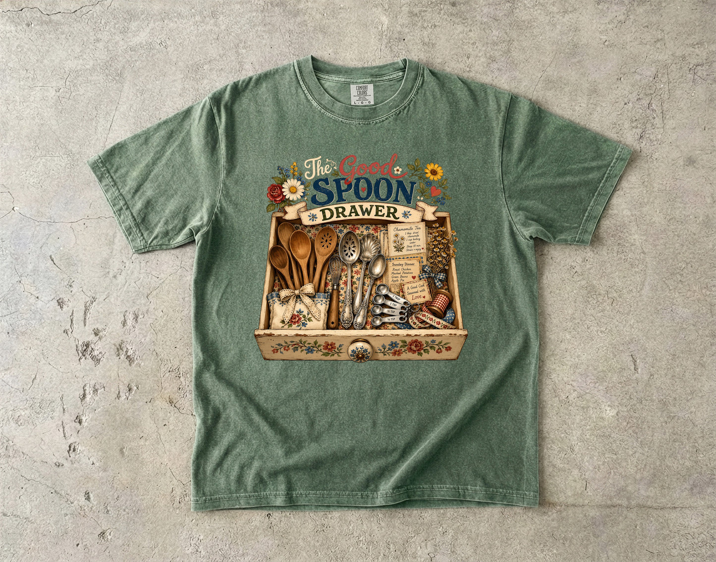 The Good Spoon Drawer Vintage Tee | Grandmacore Kitchen Drawer Shirt | Gift for Home Cooks
