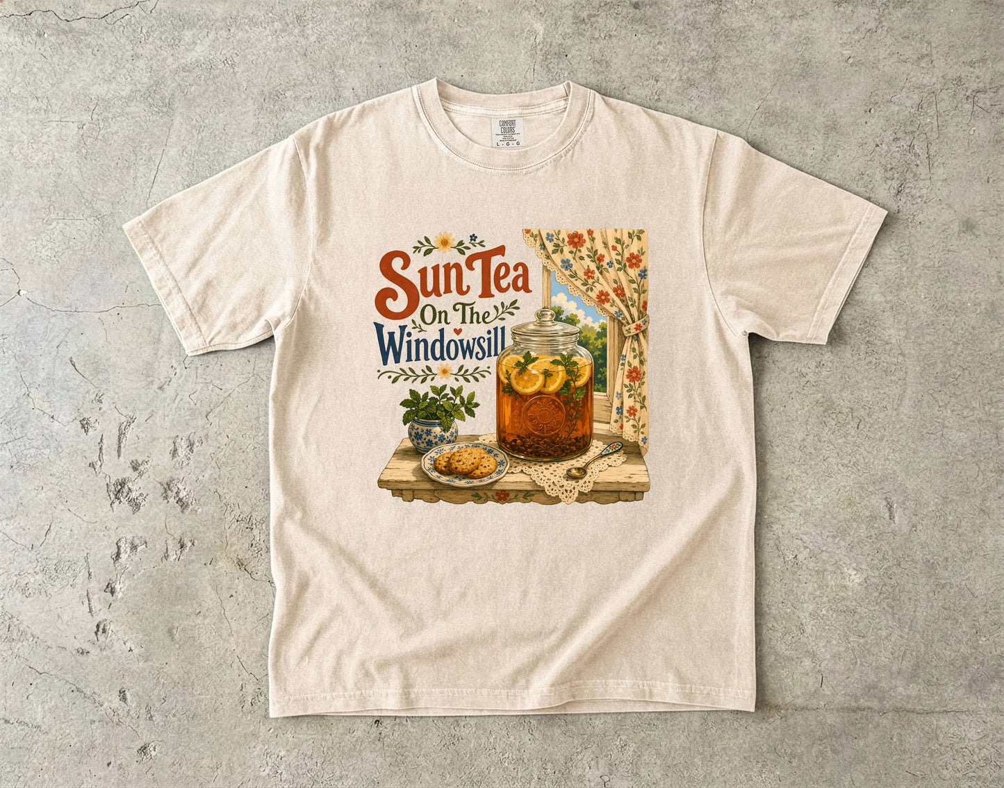 Sun Tea On The Windowsill Vintage Tee | Grandmacore Farmhouse Shirt | Gift for Vintage Home Lovers