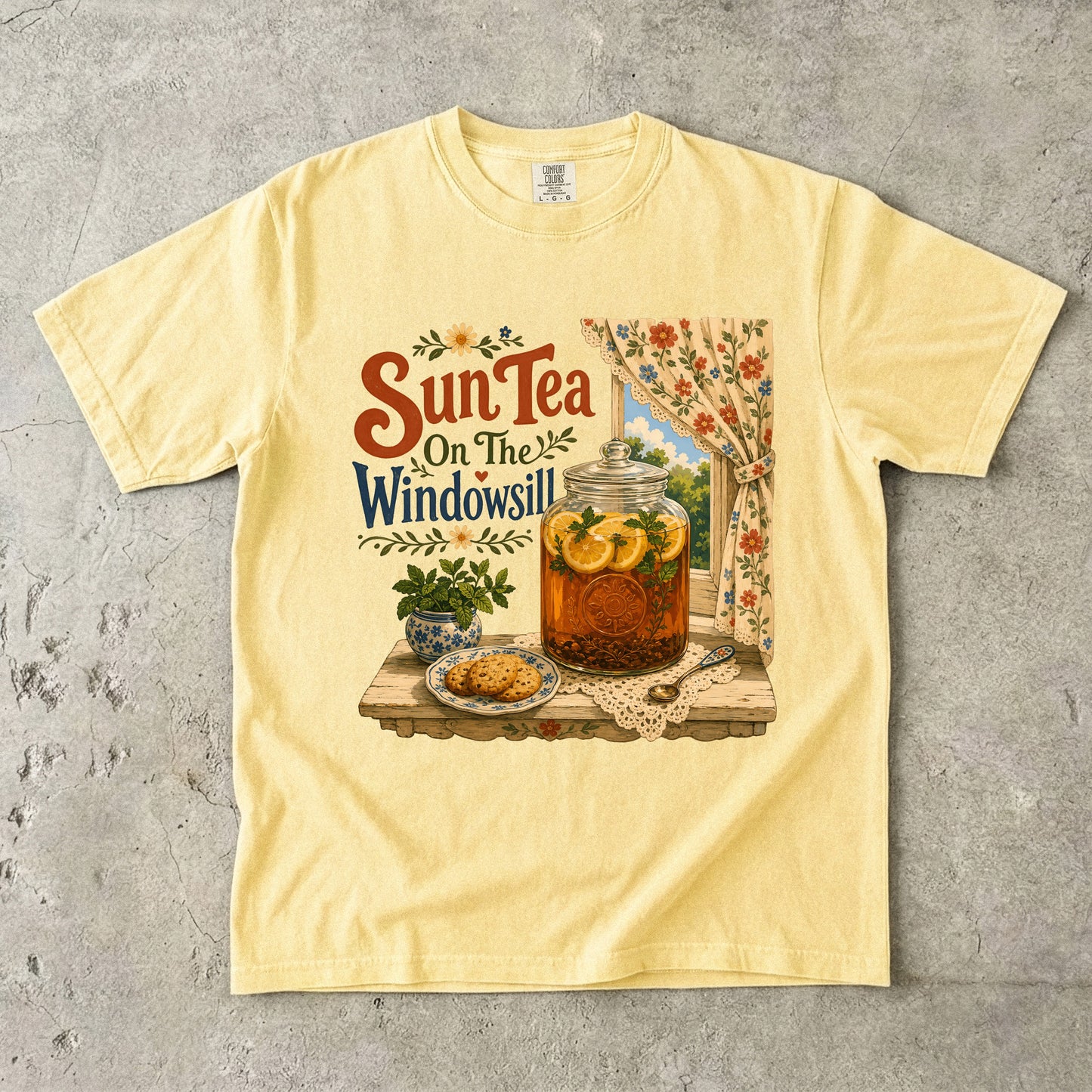 Sun Tea On The Windowsill Vintage Tee | Grandmacore Farmhouse Shirt | Gift for Vintage Home Lovers