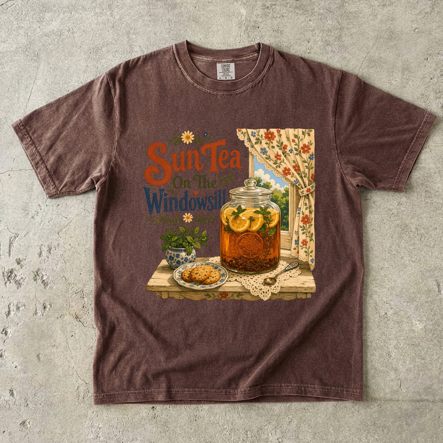 Sun Tea On The Windowsill Vintage Tee | Grandmacore Farmhouse Shirt | Gift for Vintage Home Lovers
