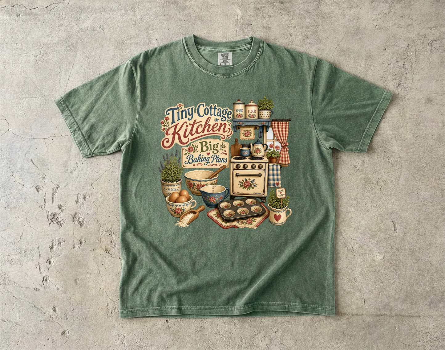 Tiny Cottage Kitchen, Big Baking Plans Vintage Tee | Grandmacore Kitchen Shirt | Gift for Home Bakers