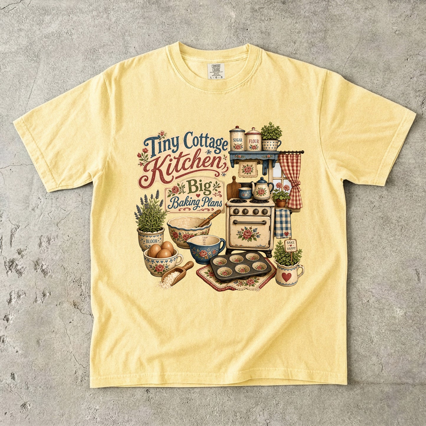 Tiny Cottage Kitchen, Big Baking Plans Vintage Tee | Grandmacore Kitchen Shirt | Gift for Home Bakers