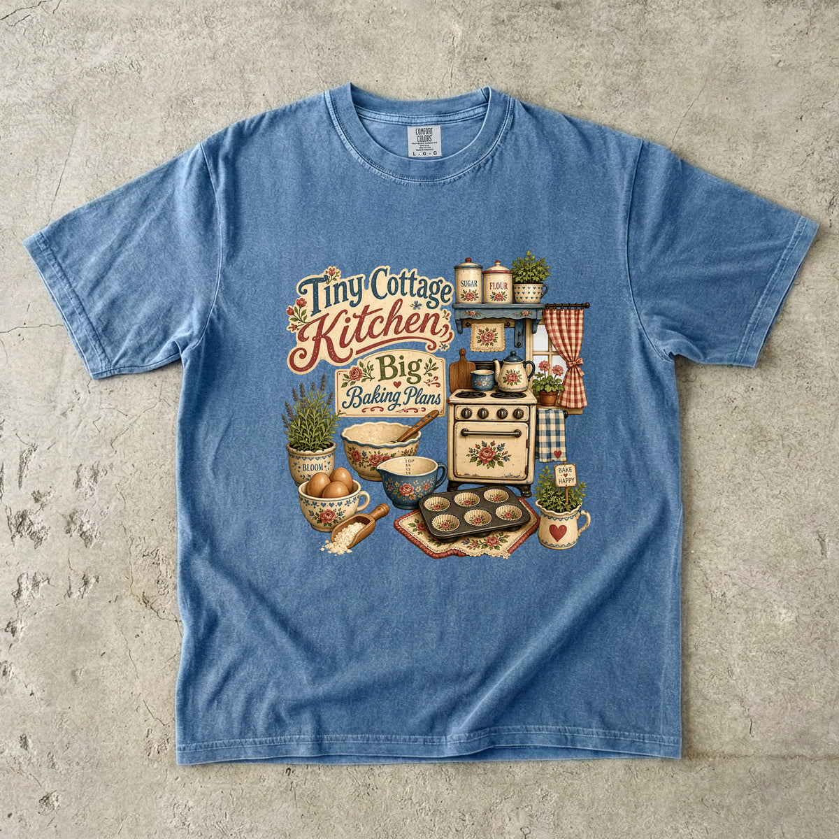 Tiny Cottage Kitchen, Big Baking Plans Vintage Tee | Grandmacore Kitchen Shirt | Gift for Home Bakers