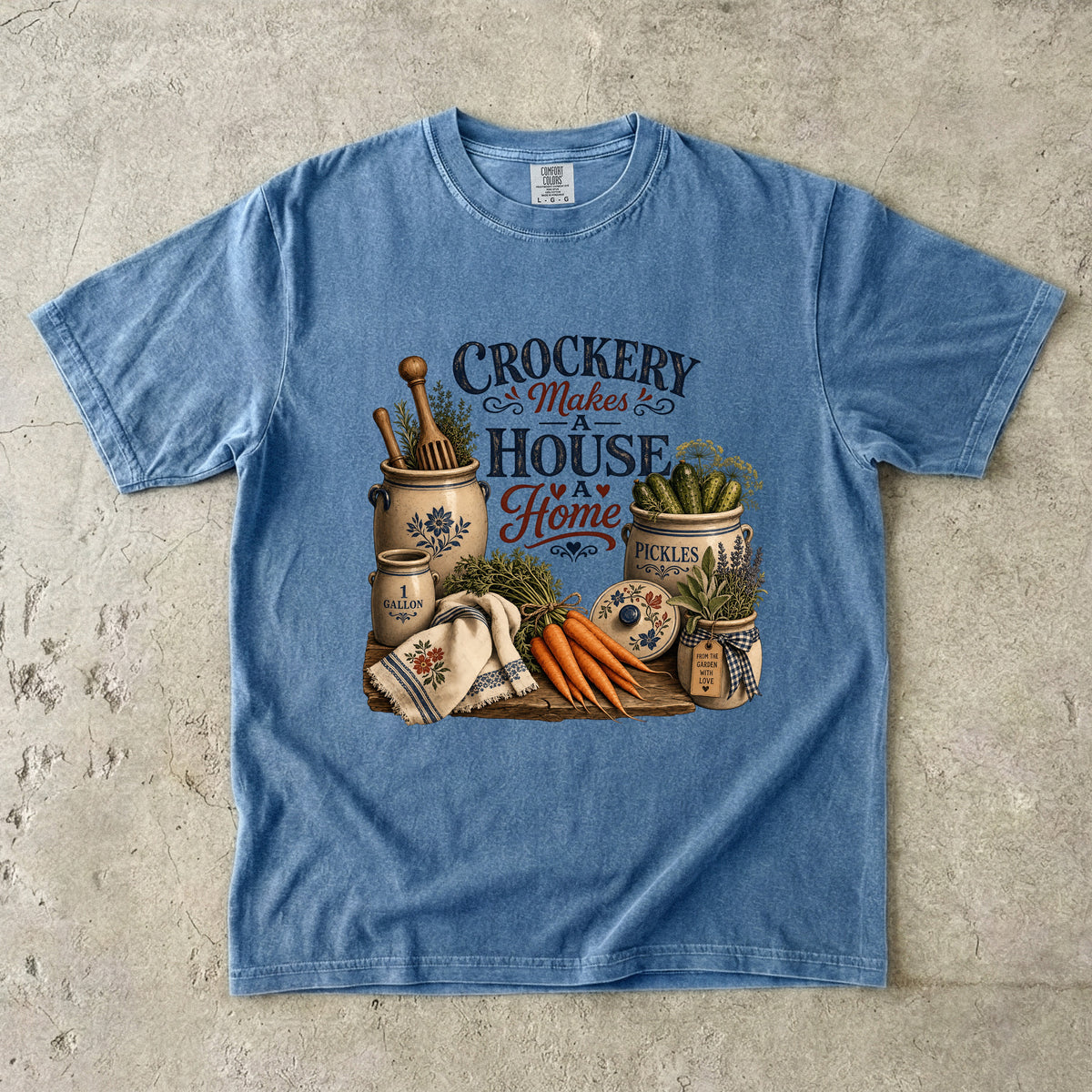 Crockery Makes A House A Home Vintage Tee | Grandmacore Farmhouse Shirt | Gift for Vintage Kitchen Lovers