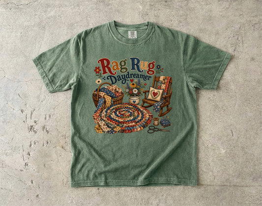 Rag Rug Daydreamer Vintage Tee | Grandmacore Braided Rug Shirt | Gift for Quilters