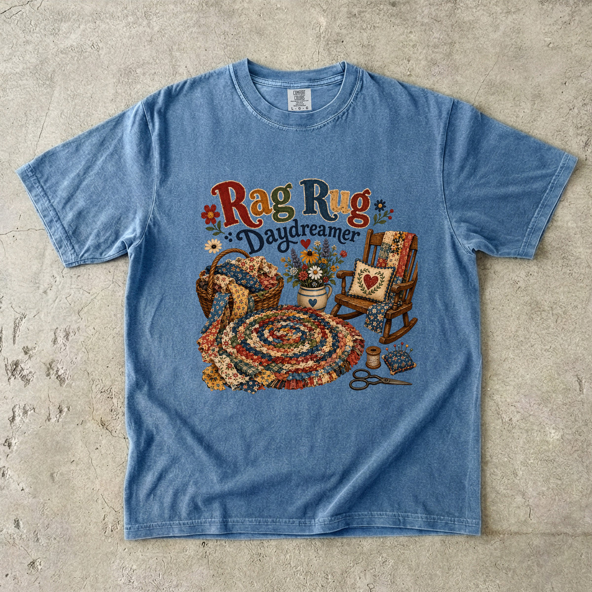 Rag Rug Daydreamer Vintage Tee | Grandmacore Braided Rug Shirt | Gift for Quilters
