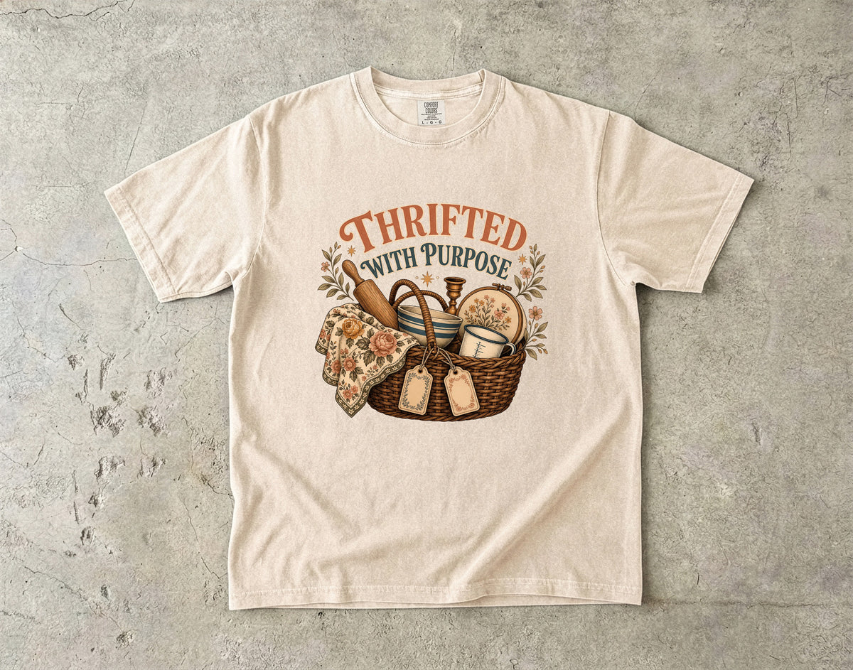 Thrifted With Purpose Vintage Tee | DIY Home Shirt | Gift for Thrifters