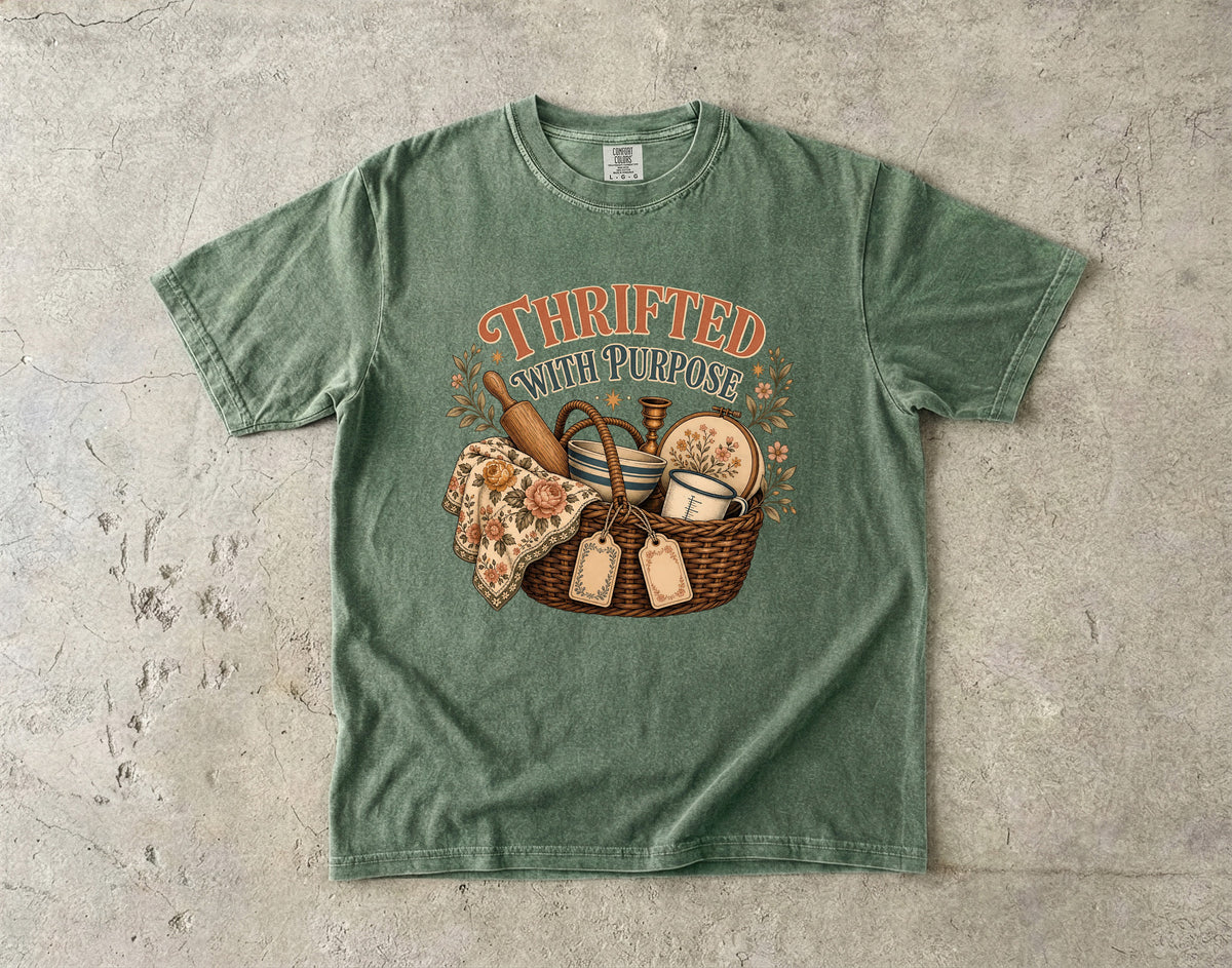 Thrifted With Purpose Vintage Tee | DIY Home Shirt | Gift for Thrifters
