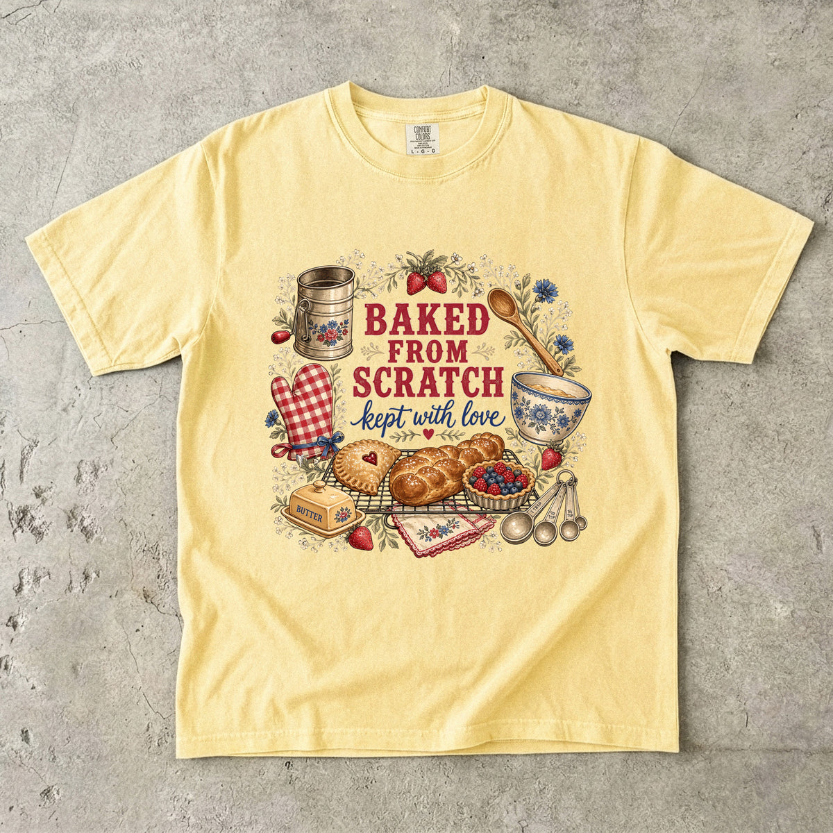 Baked From Scratch Kept With Love Vintage Tee | Farmhouse Baking Shirt | Gift for Bakers