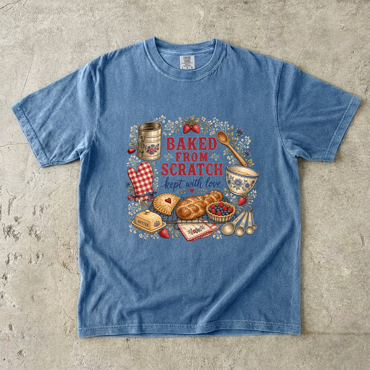 Baked From Scratch Kept With Love Vintage Tee | Farmhouse Baking Shirt | Gift for Bakers