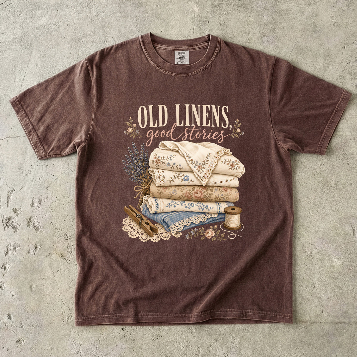 Old Linens Good Stories Vintage Tee | Vintage Linens Shirt | Gift for Thrifters