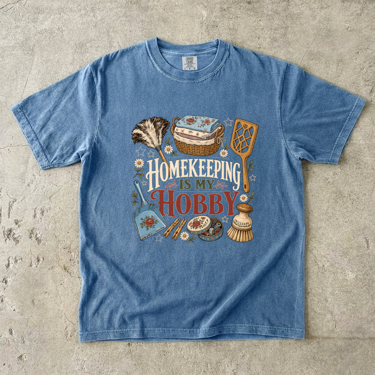 Homekeeping Is My Hobby Vintage Tee | Cottage Cleaning Shirt | Gift for Homemakers