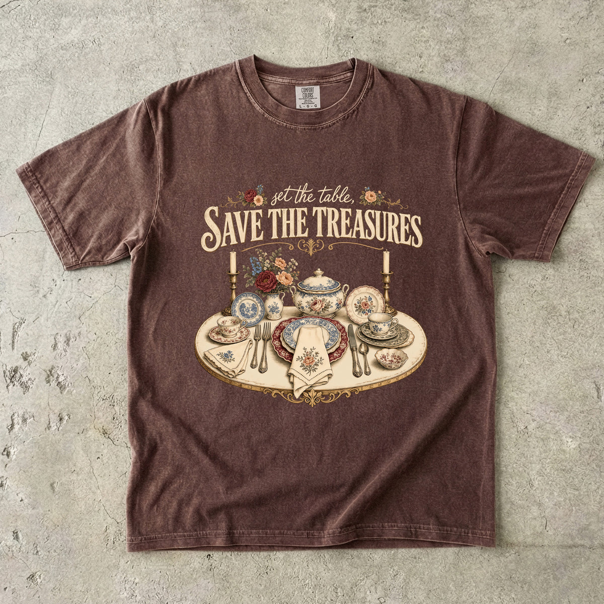 Set the Table Save the Treasures Vintage Tee | China Lover Shirt | Gift for Tablescapers