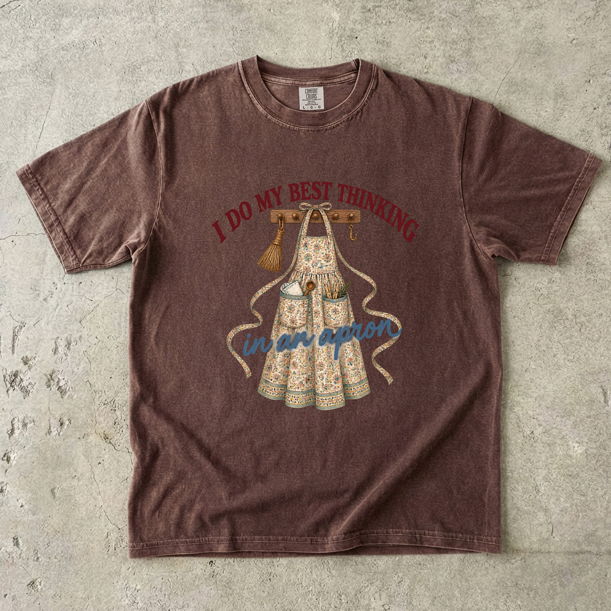 I Do My Best Thinking in an Apron Vintage Tee | Farmhouse Kitchen Shirt | Gift for Home Cooks