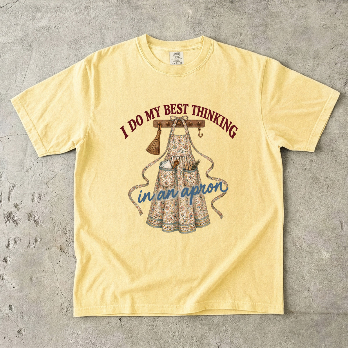 I Do My Best Thinking in an Apron Vintage Tee | Farmhouse Kitchen Shirt | Gift for Home Cooks