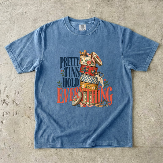 Pretty Tins Hold Everything Vintage Tee | Vintage Tin Collector Shirt | Gift for Collectors