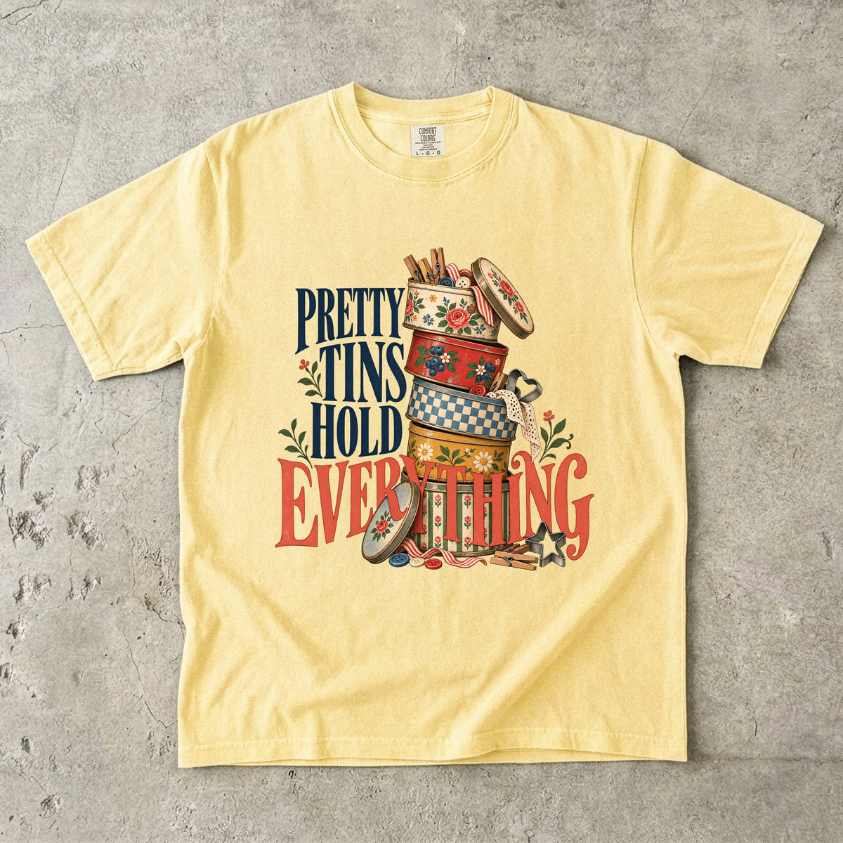 Pretty Tins Hold Everything Vintage Tee | Vintage Tin Collector Shirt | Gift for Collectors