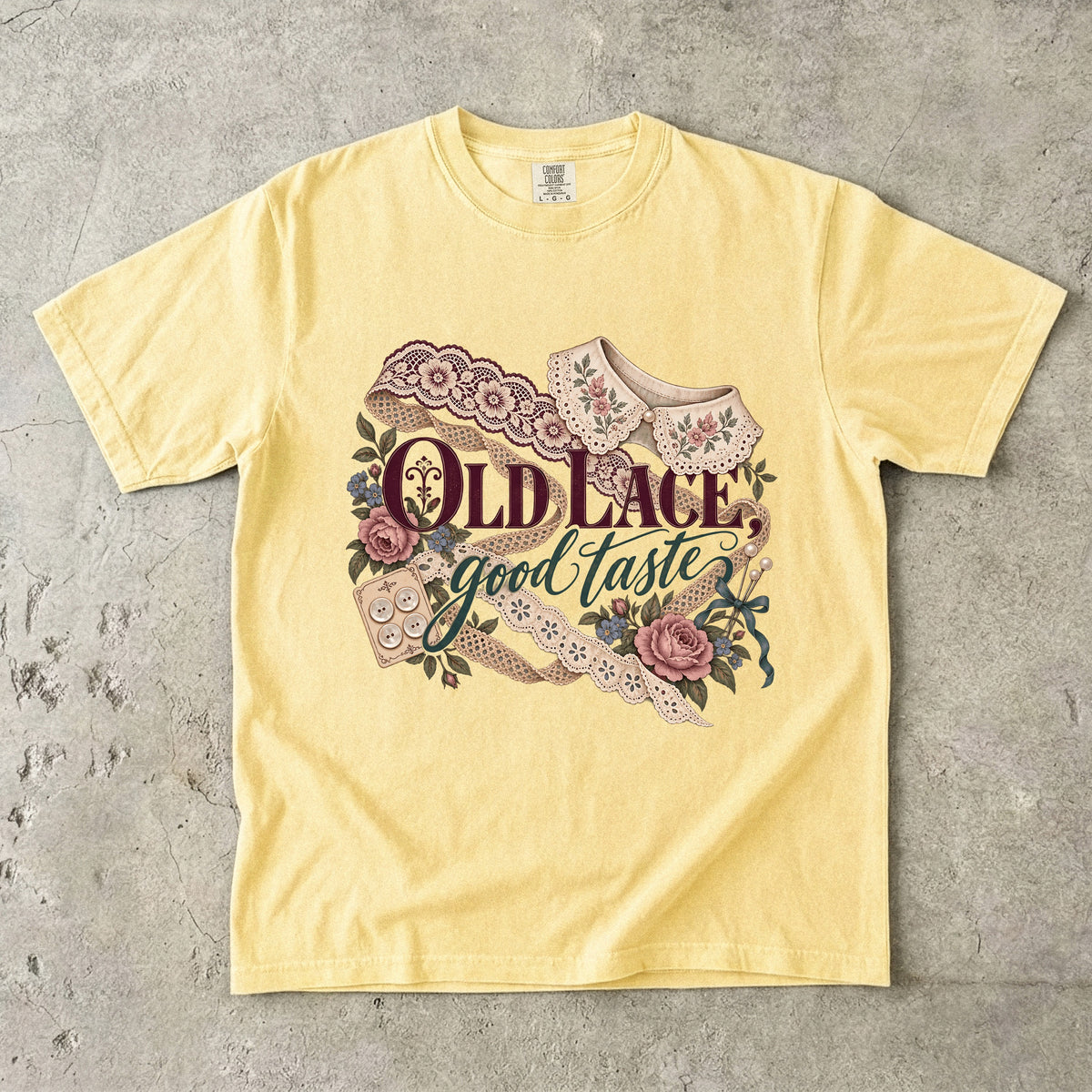 Old Lace Good Taste Vintage Tee | Vintage Lace Shirt | Gift for Lace Lovers