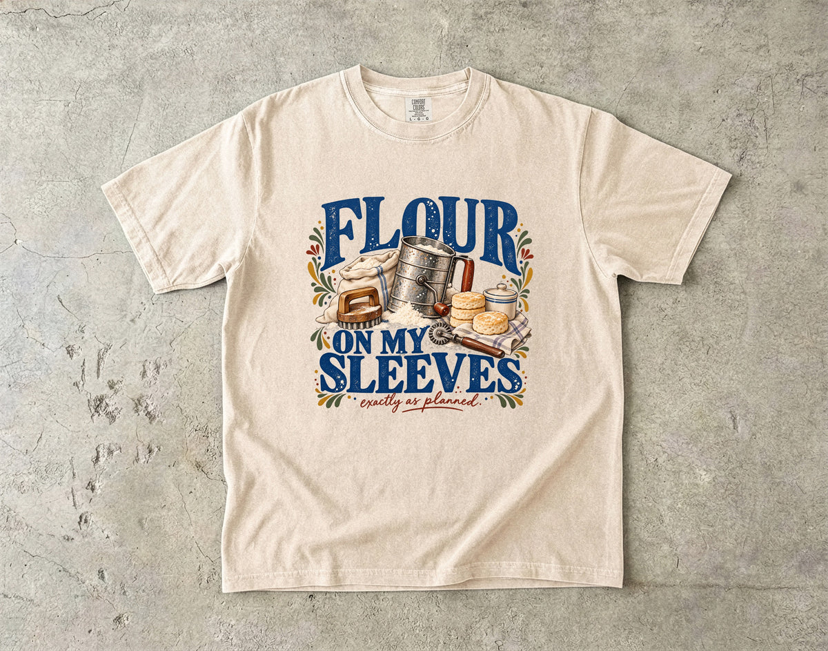 Flour on My Sleeves Vintage Tee | Farmhouse Baking Shirt | Gift for Bakers