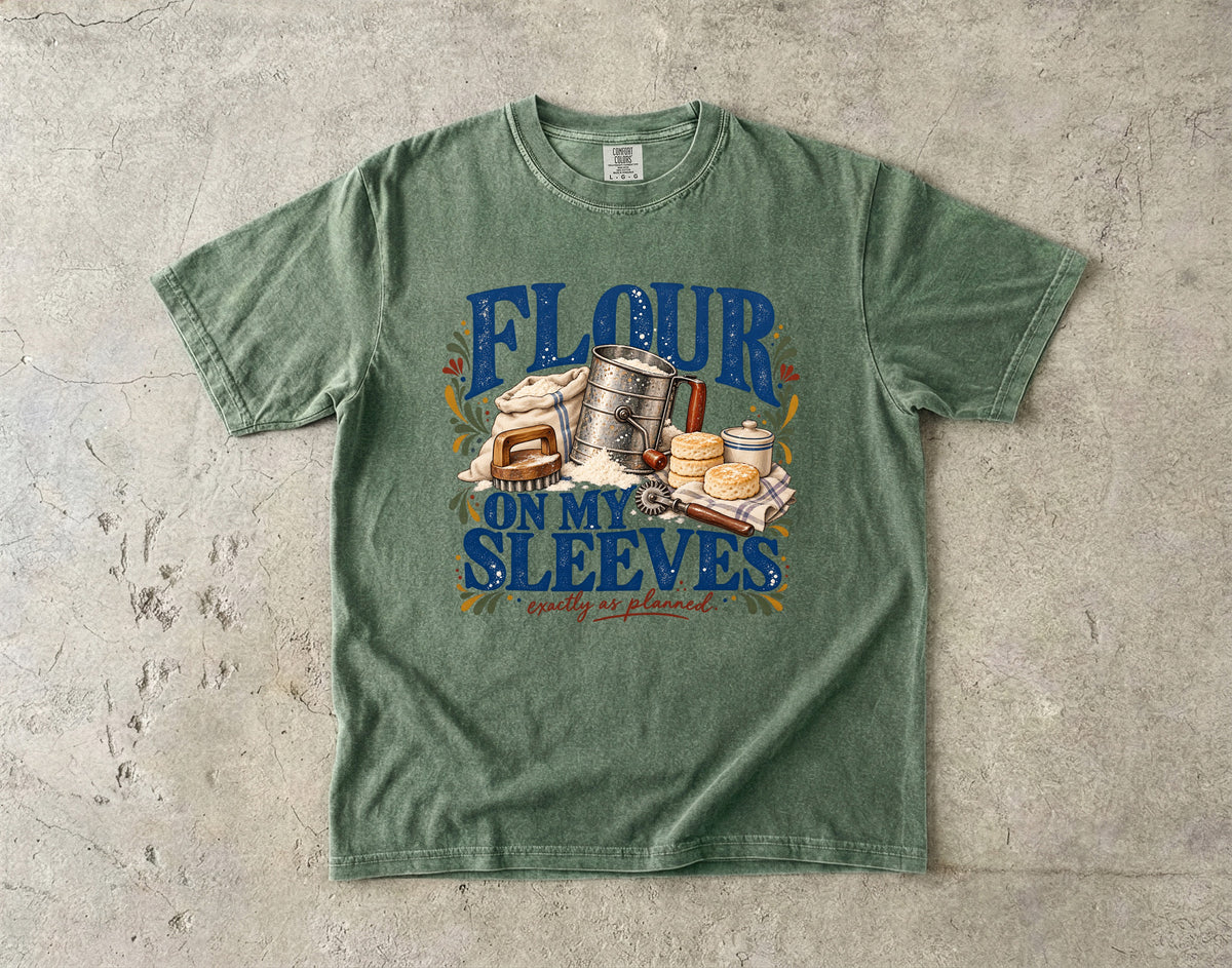 Flour on My Sleeves Vintage Tee | Farmhouse Baking Shirt | Gift for Bakers