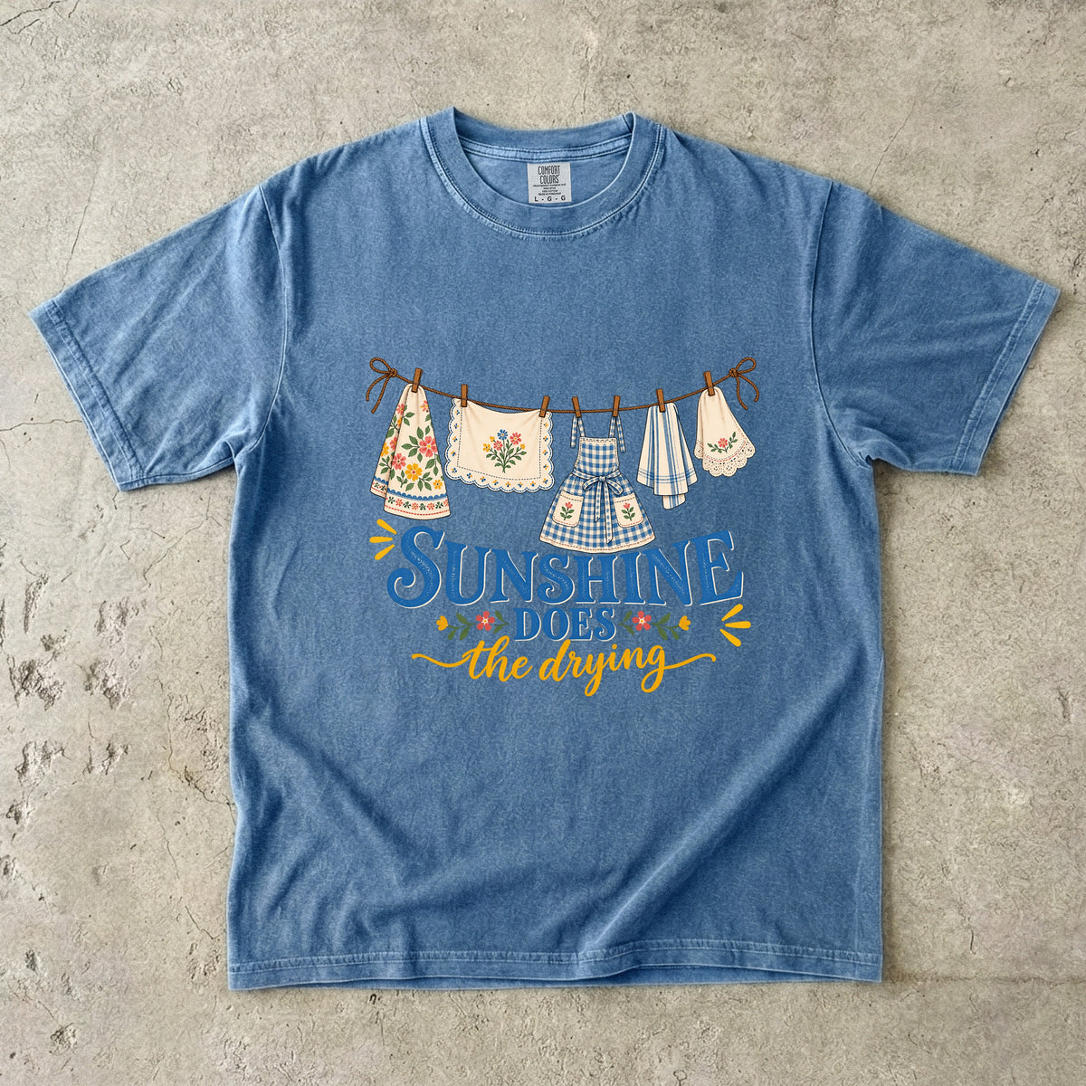 Sunshine Does the Drying Vintage Tee | Clothesline Linens Shirt | Gift for Homemakers