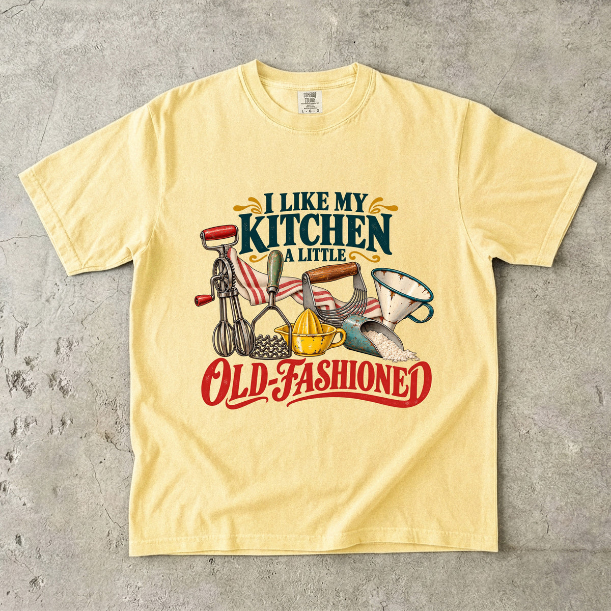 I Like My Kitchen a Little Old-Fashioned Vintage Tee | Vintage Kitchen Tools Shirt | Gift for Home Cooks