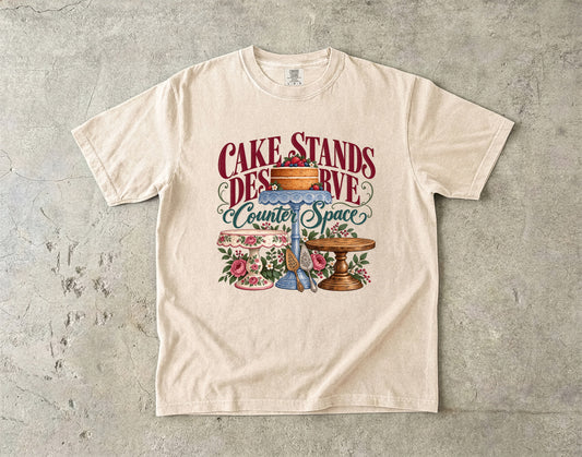 Cake Stands Deserve Counter Space Vintage Tee | Vintage Kitchen Shirt | Gift for Bakers and Collectors