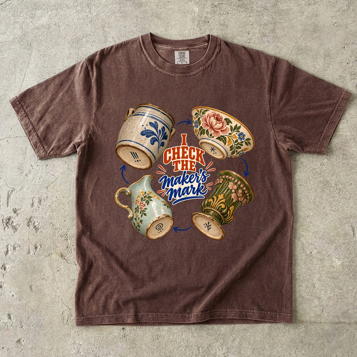 I Check the Maker's Mark Vintage Tee | Pottery Collector Shirt | Gift for Antique Lovers