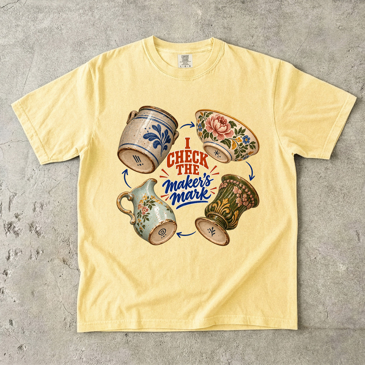 I Check the Maker's Mark Vintage Tee | Pottery Collector Shirt | Gift for Antique Lovers