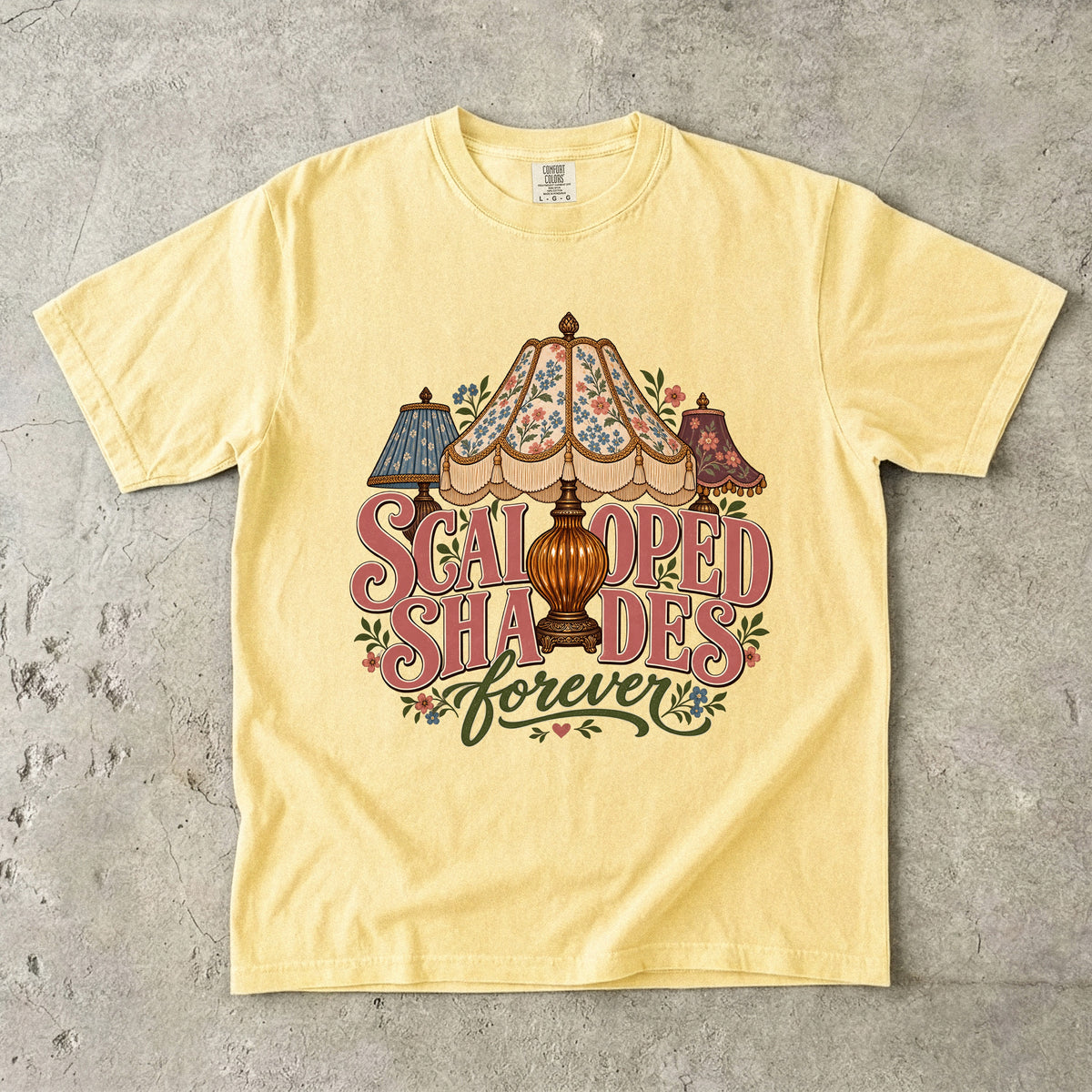 Scalloped Shades Forever Vintage Tee | Vintage Lamp Shade Shirt | Gift for Vintage Decor Lovers