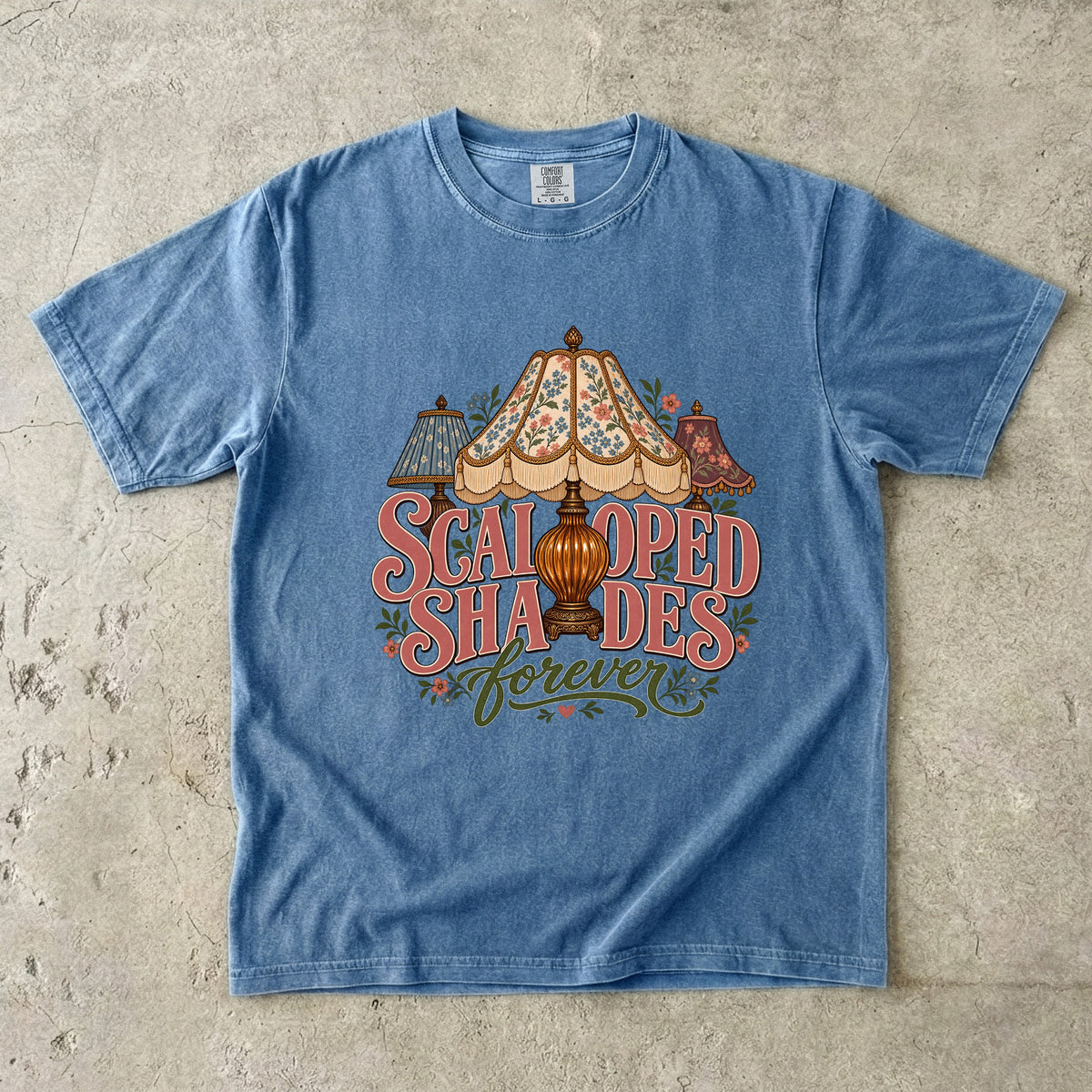 Scalloped Shades Forever Vintage Tee | Vintage Lamp Shade Shirt | Gift for Vintage Decor Lovers