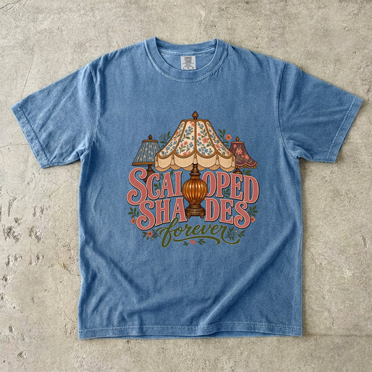 Scalloped Shades Forever Vintage Tee | Vintage Lamp Shade Shirt | Gift for Vintage Decor Lovers