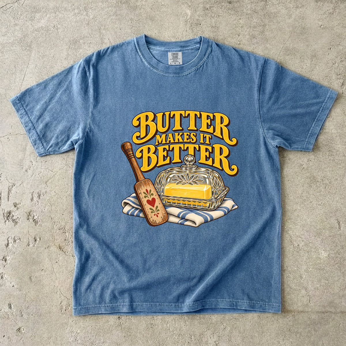 Butter Makes It Better Vintage Tee | Glass Butter Dish Shirt | Gift for Bakers & Grandmacore Lovers