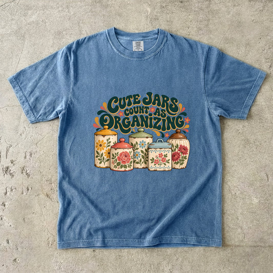 Cute Jars Count as Organizing Vintage Tee | Floral Kitchen Canisters Shirt | Gift for Collectors & Grandmacore Lovers