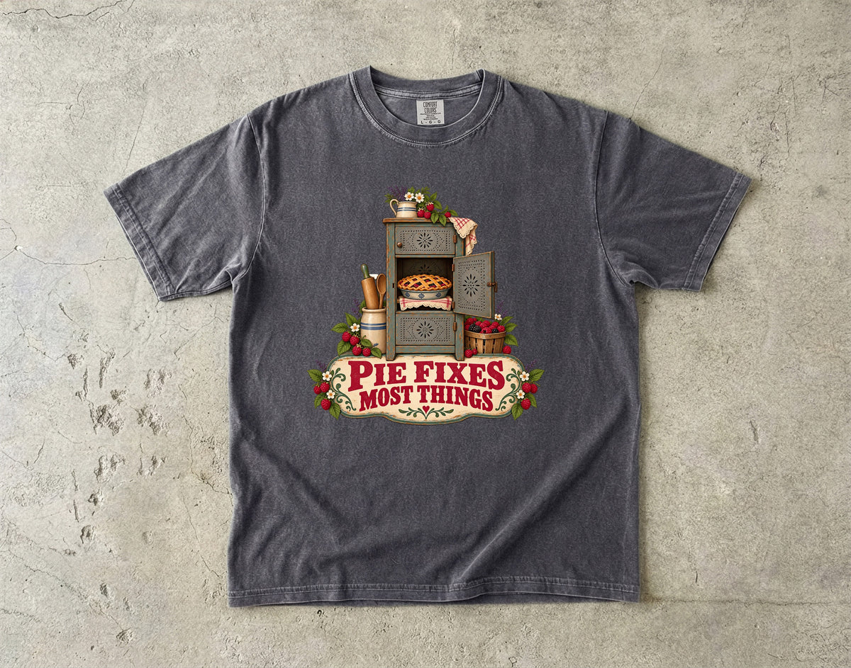 Pie Fixes Most Things Vintage Tee | Pie Safe Cupboard Shirt | Gift for Bakers & Grandmacore Lovers